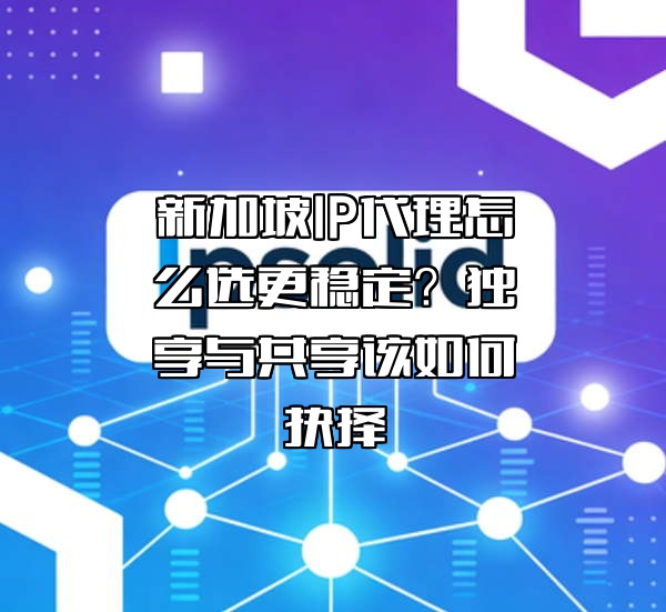 新加坡IP代理怎么选更稳定?独享与共享该如何抉择