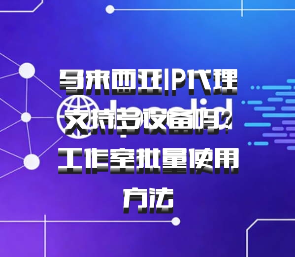 马来西亚IP代理支持多设备吗?工作室批量使用方法