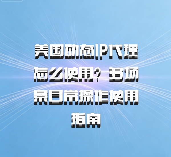 美国动态IP代理怎么使用?多场景日常操作使用指南