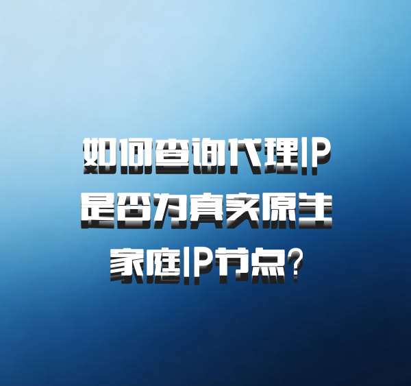 如何查询代理IP是否为真实原生家庭IP节点?