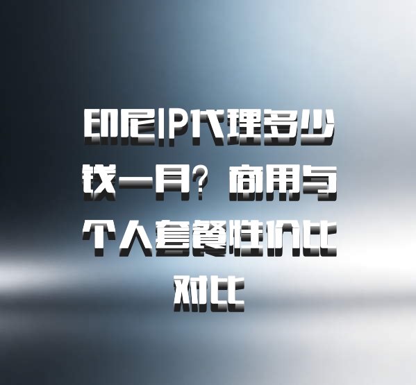 印尼IP代理多少钱一月?商用与个人套餐性价比对比