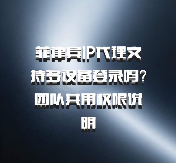 菲律宾IP代理支持多设备登录吗？团队共用权限说明