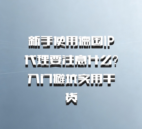 新手使用德国IP代理要注意什么？入门避坑实用干货