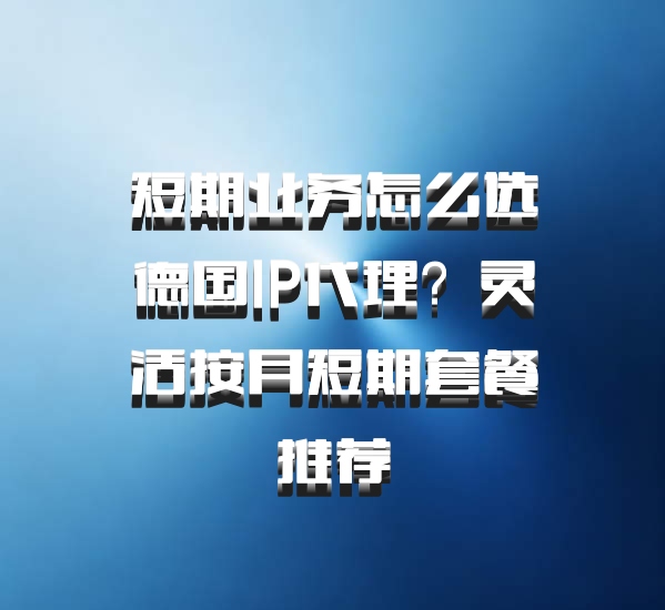 短期业务怎么选德国IP代理？灵活按月短期套餐推荐