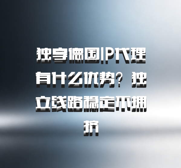 独享德国IP代理有什么优势？独立线路稳定不拥挤